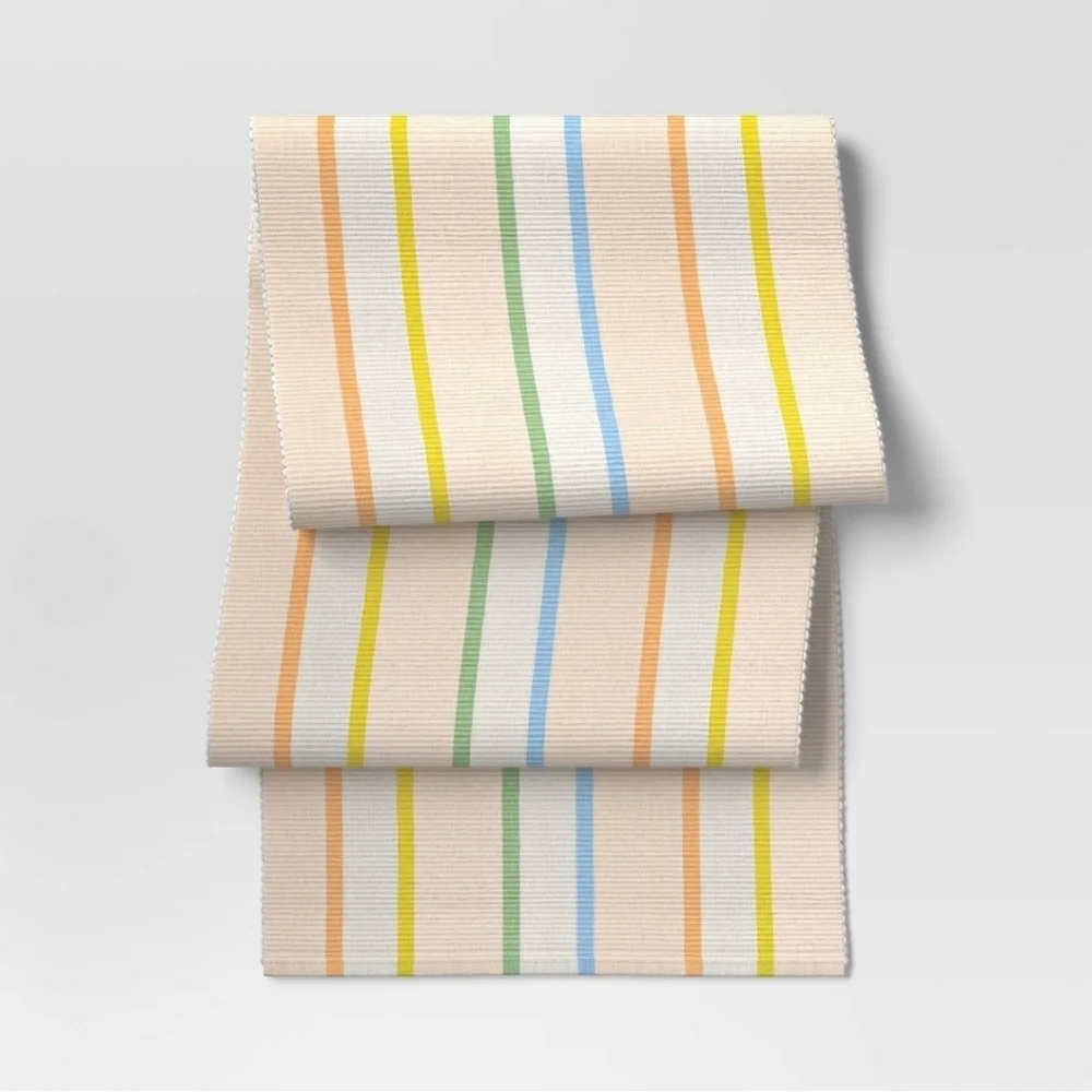 Room Essentials Set Of 2 Pastel Striped Table Runner - Picture 1 of 3